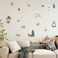 Christmas wall sticker set printed on waterproof PVC peel and stick film