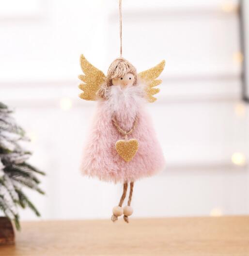 Angel doll Christmas pendant available in red, white, brown and pink