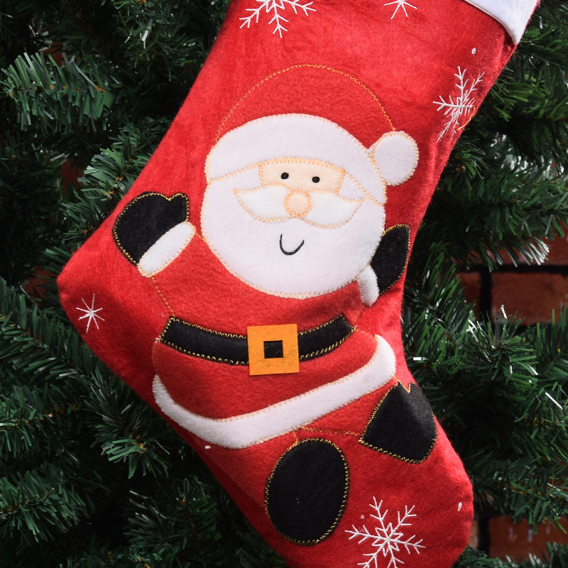 Reindeer design Christmas stocking made from non-woven fabric