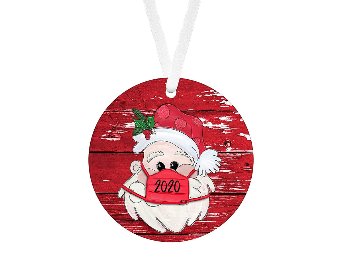 Two polished poplar wood Christmas pendants from the same range