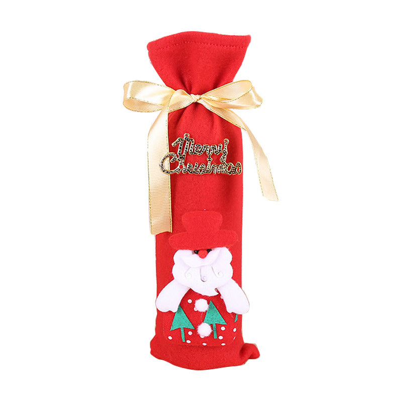 Christmas wine bottle cover also offered as a set of three covers