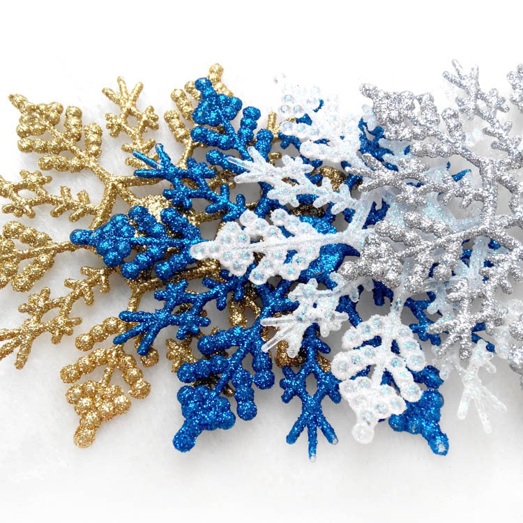 Sapphire snowflake decoration cut from clear acrylic at 3.9 inches