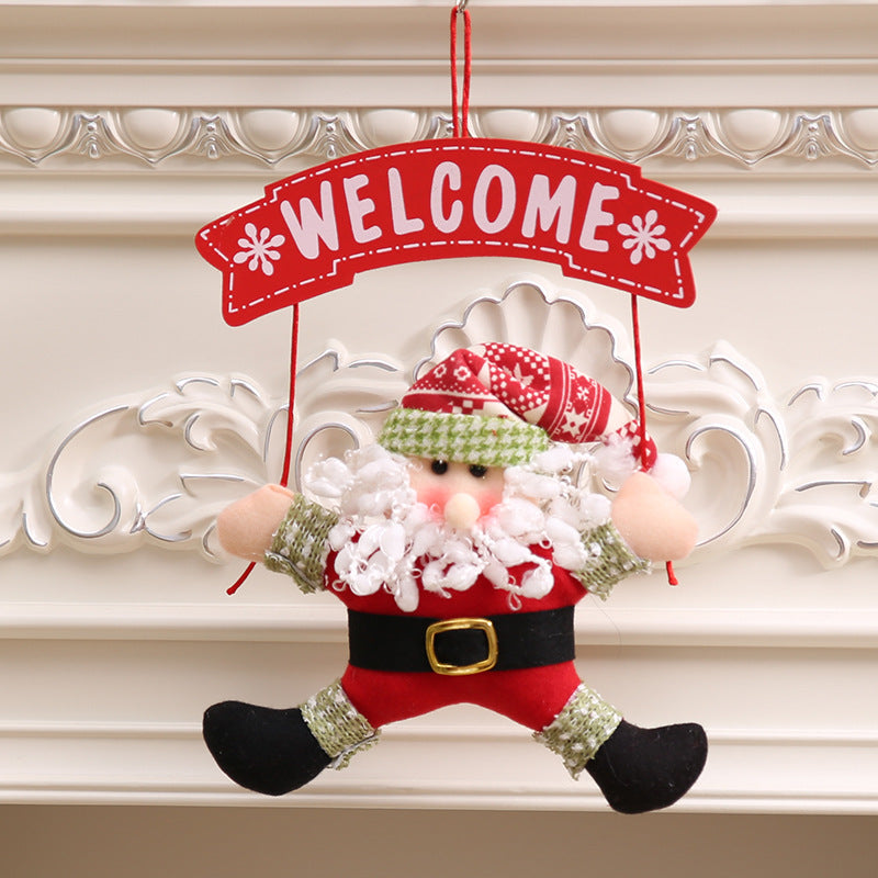Cloth Christmas door garland, about 7.9 by 13.8 inches, one per order