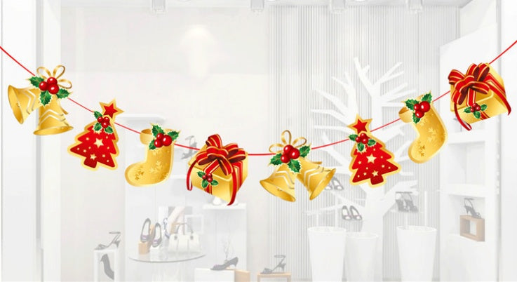 Christmas hanging paper flag measuring about 7.9 by 11.8 inches