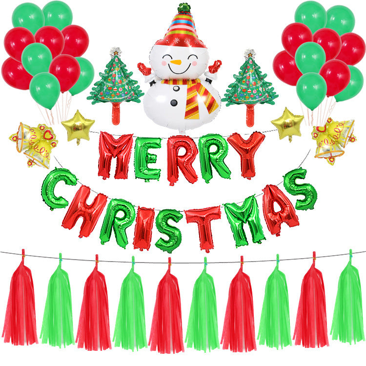 Snowman with cap Christmas foil balloon in aluminum foil
