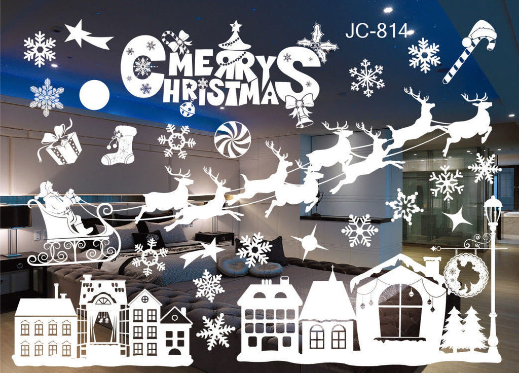 Christmas window sticker printed on PVC and cut by machine