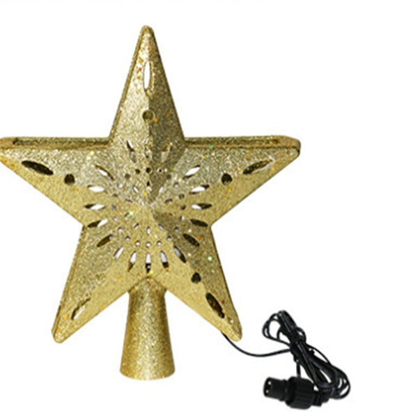 LED projector unit set into the center of the glitter star topper