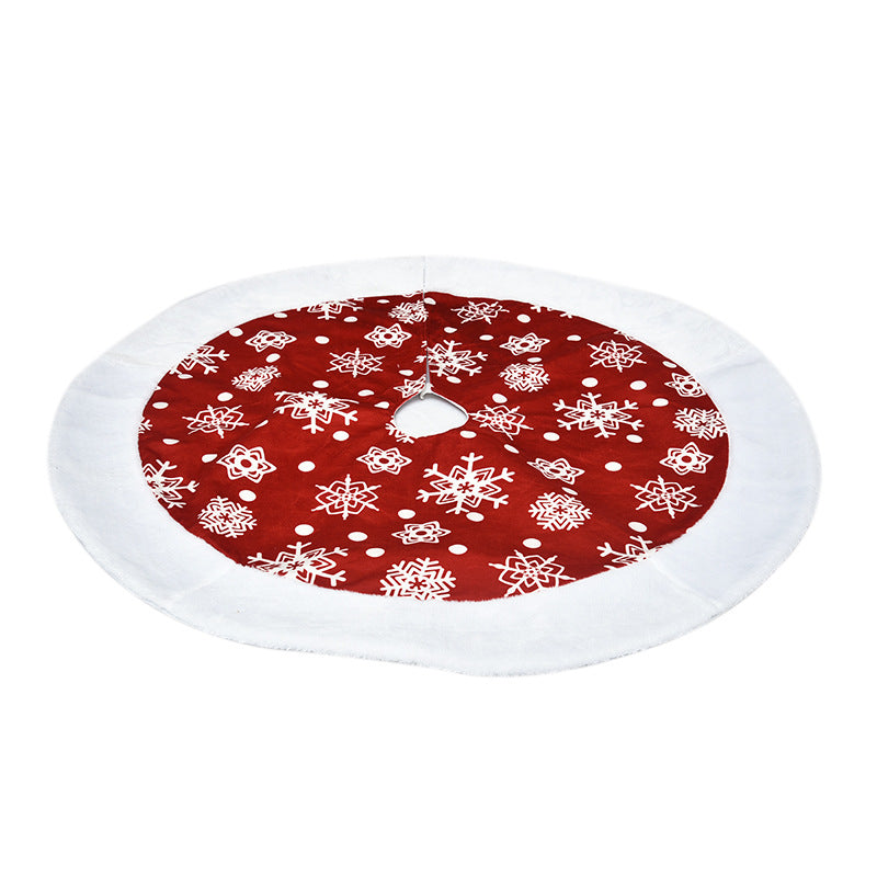 Fabric Christmas tree skirt offered in red, white, gray, green, blue or red and white