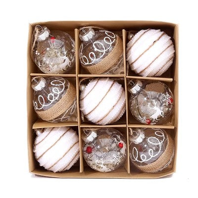 Painted PET Christmas baubles in the first numbered design, 2.4 inches across