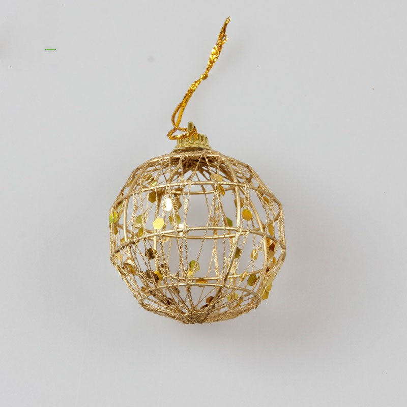 Textured gold Christmas balls that break up the light rather than reflecting flatly