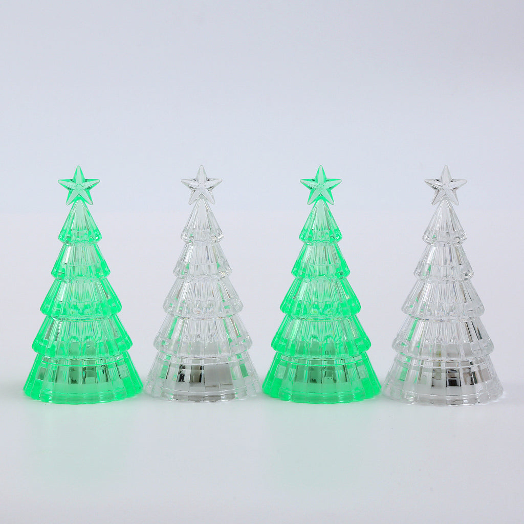 Christmas tree night light with molded facets on its plastic body