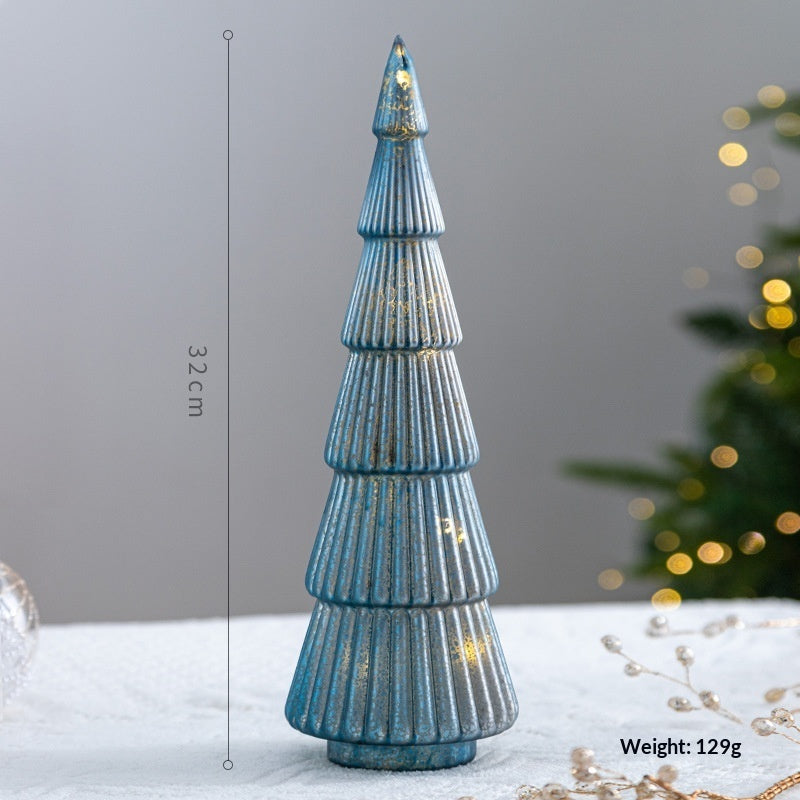 Champagne gold five-pointed glass star ornament for a Christmas tree