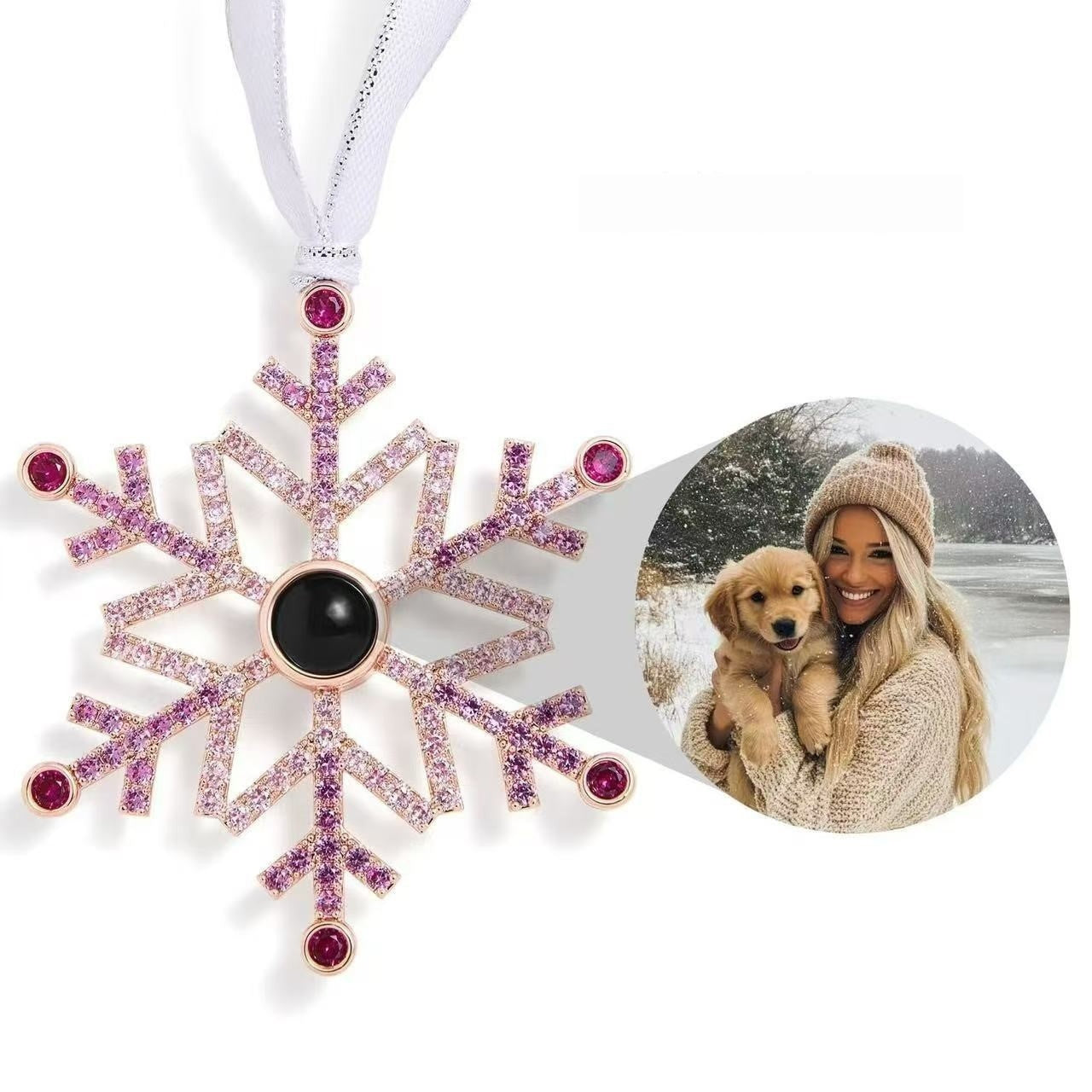 Full chain length of the snowflake winter jewelry necklace