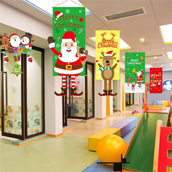 Christmas cloth banner that folds flat for storage without cracking