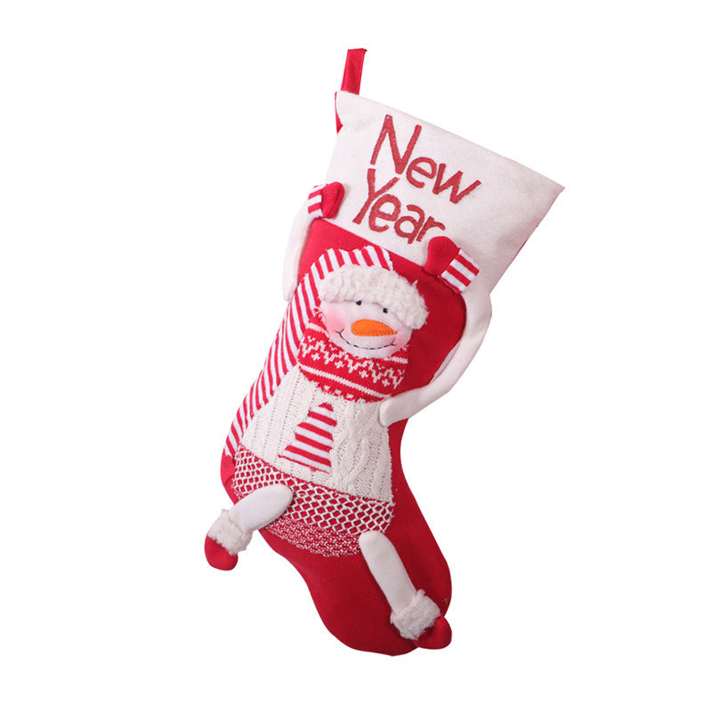 Traditional red and white Christmas stocking, one stocking per pack