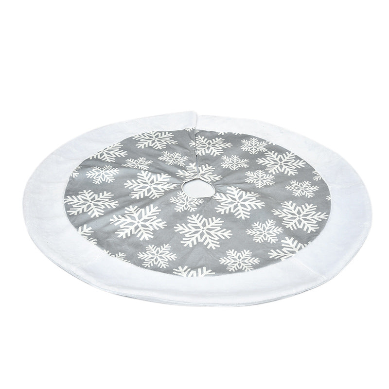 Round Christmas tree mat offered in red, white, gray, green, blue or red and white