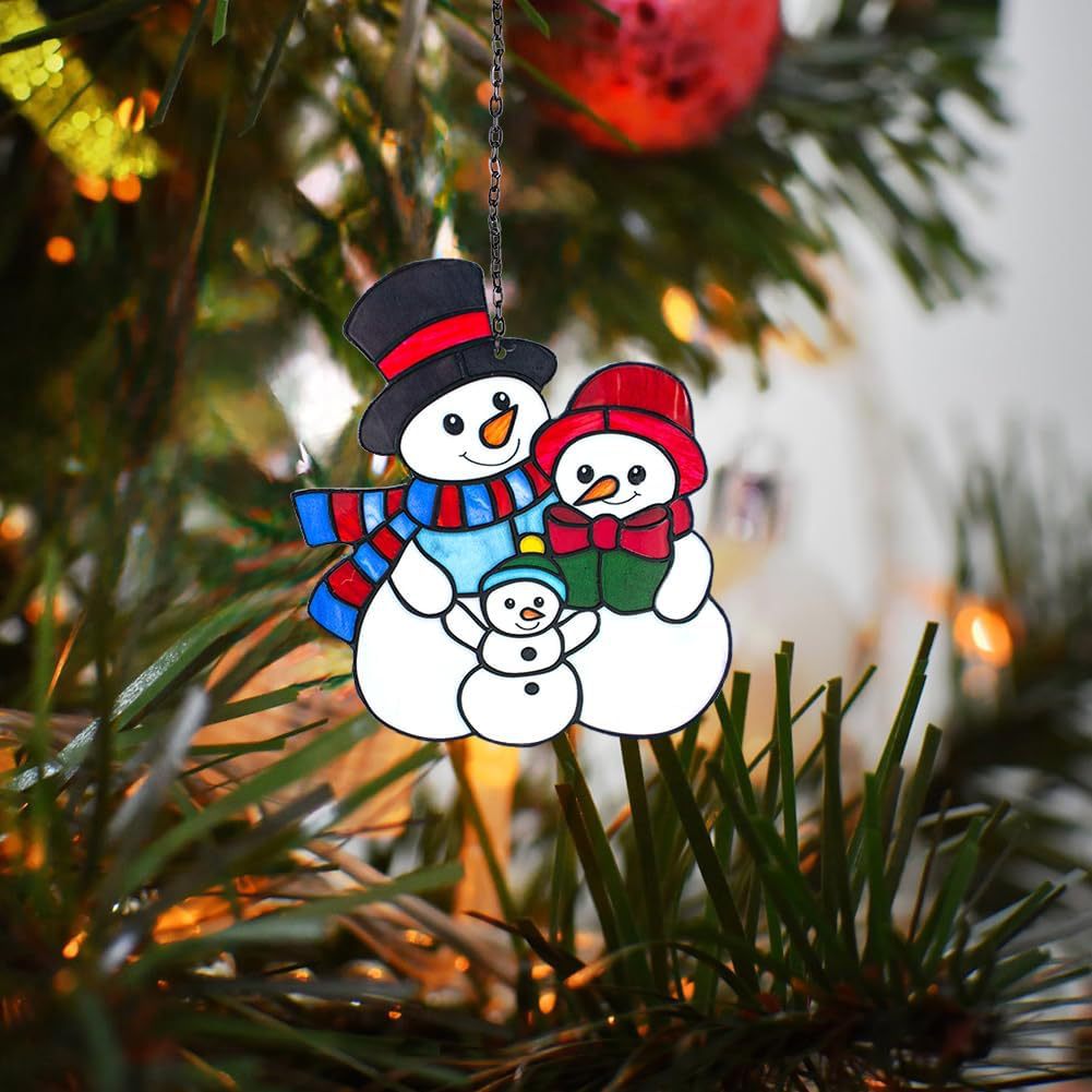 Printed acrylic Santa Christmas pendant measuring 6.3 by 6.3 inches