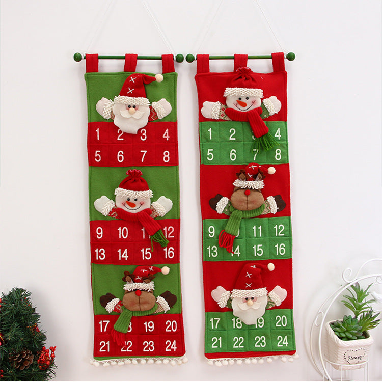 Advent calendar panel that folds flat for storage after the season