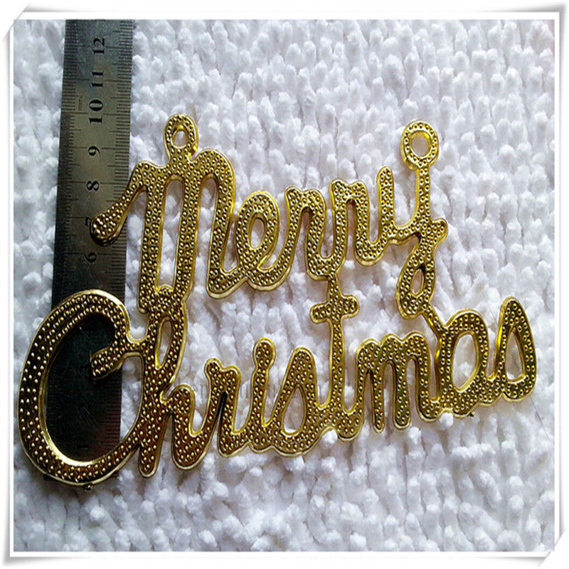 Lightweight plastic Christmas letter sign for hanging on a branch
