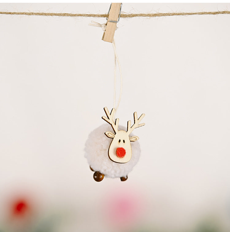 Red fabric reindeer pendant, sold singly or in the four color set
