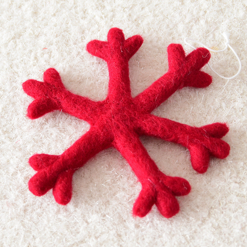 Matte wool felt Christmas ornament that stores flat between seasons