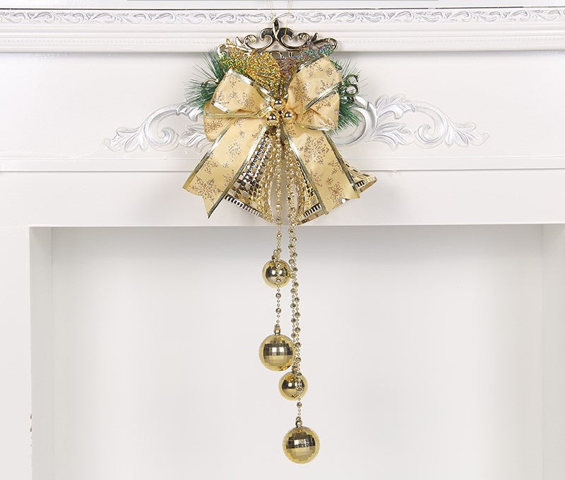 Christmas bell decoration cut from lightweight pearlescent paper