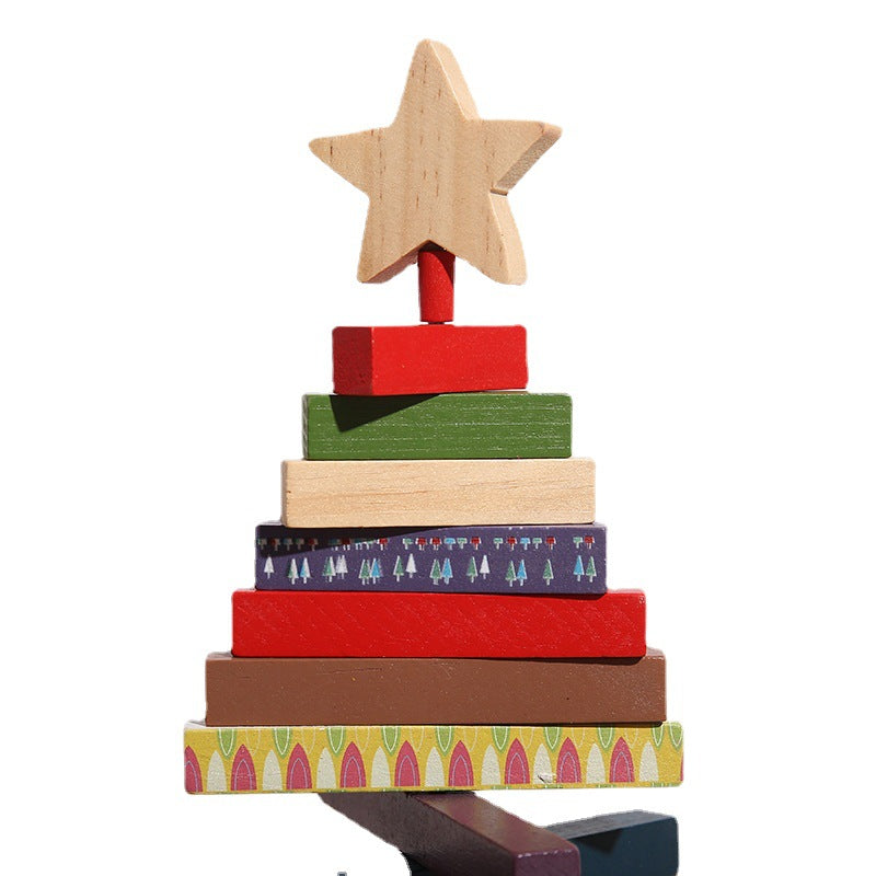 Small version of the carved wood Christmas tree tabletop decoration