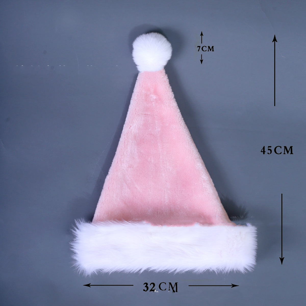 Purple plush Christmas hat in the adult size, cloth throughout