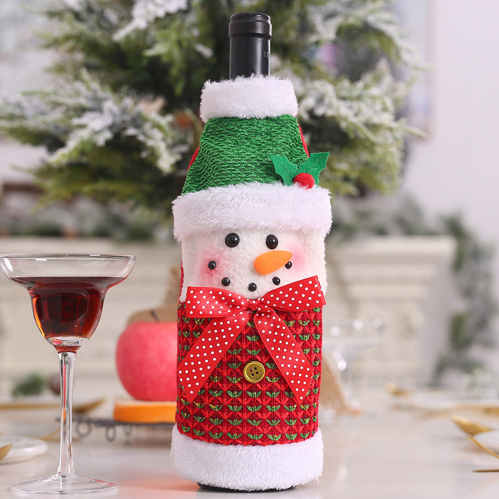 Christmas wine bottle sleeve also offered as a set of four covers