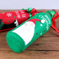Christmas wine bottle covers offered singly or as a two piece set