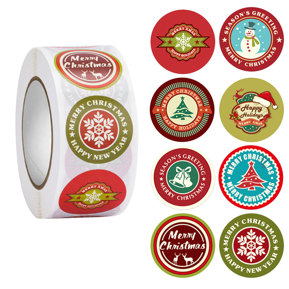 Christmas sealing labels only 0.004 inches thick and flexible