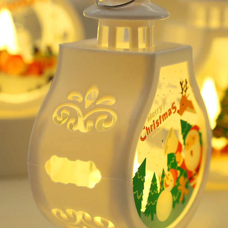 Christmas candle lamp measuring 3 by 2 by 5 inches