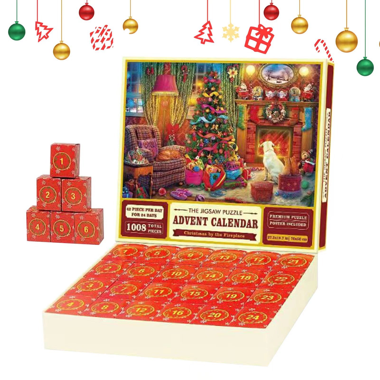 Christmas puzzle advent calendar with a piece count of 1008