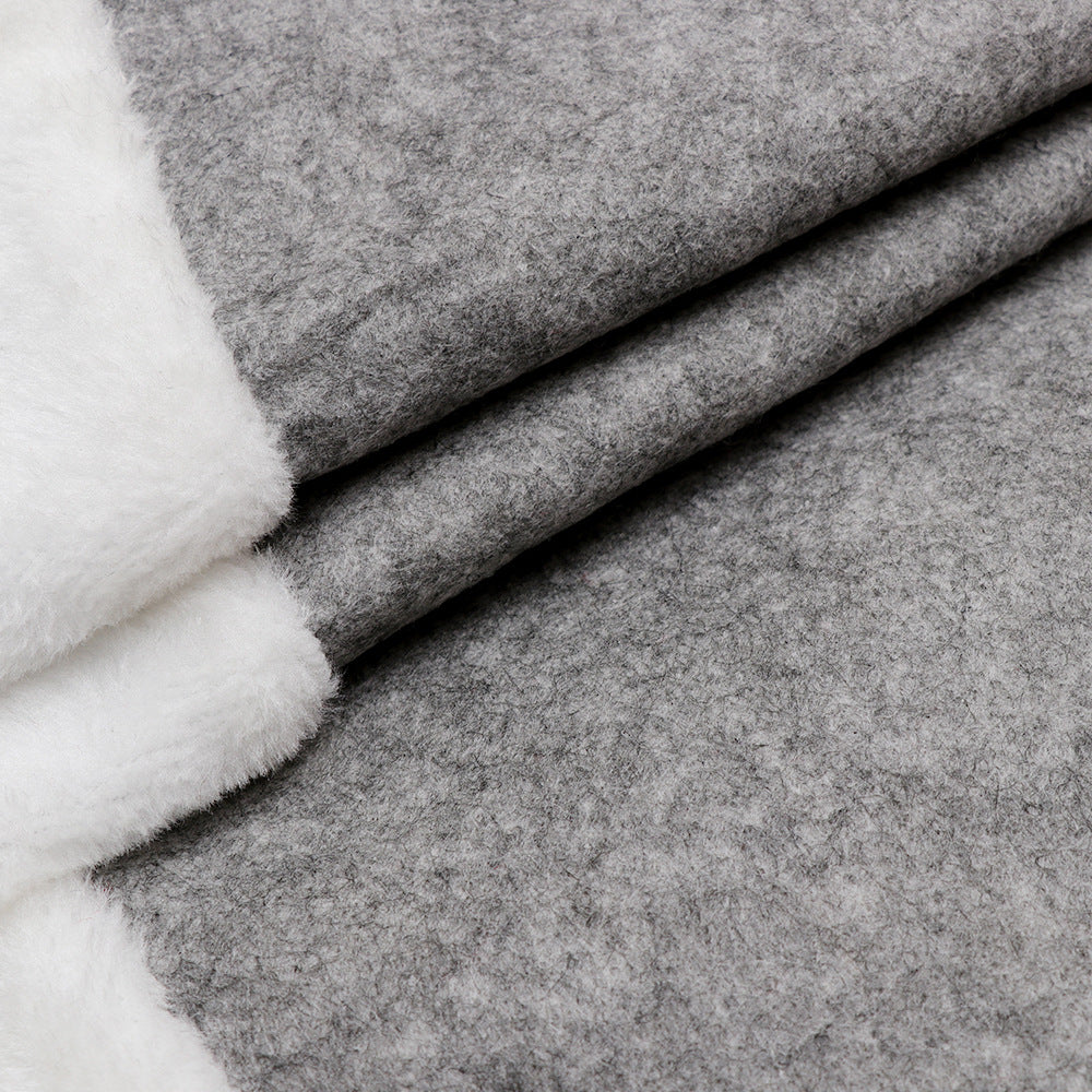 Soft brushed flannel surface of the gray Christmas tree skirt