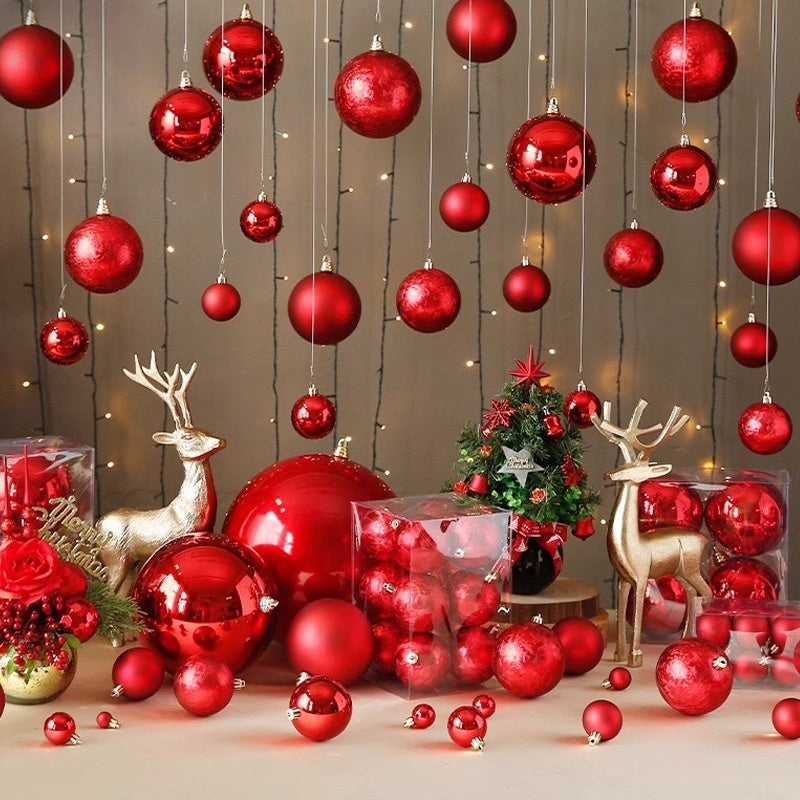 Electroplated plastic Christmas baubles with a metallic plated surface