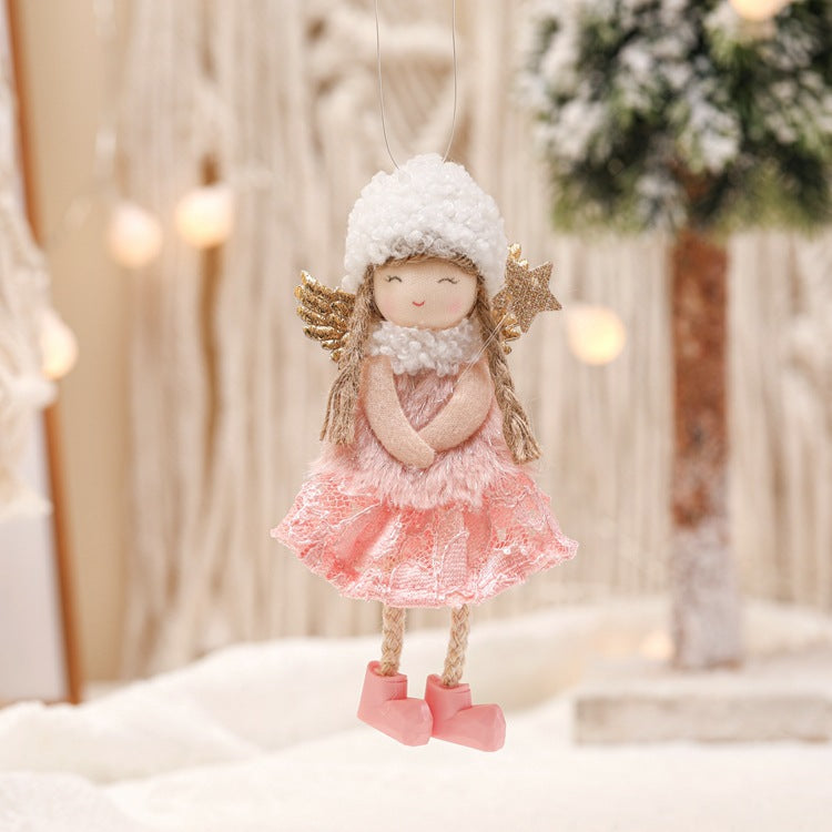 White lace angel ornaments in the three piece set option
