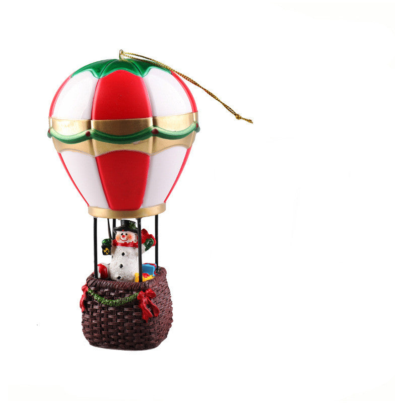 Santa in a hot air balloon resin Christmas ornament