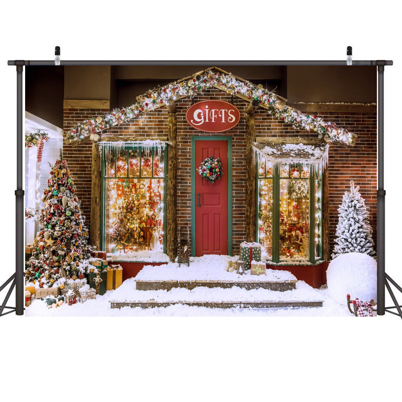 Christmas photo backdrop in matte printed cloth, one design per order