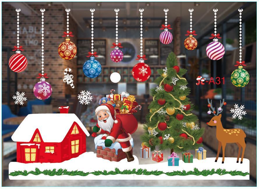 Christmas window cling film that also suits mirrors and glass doors