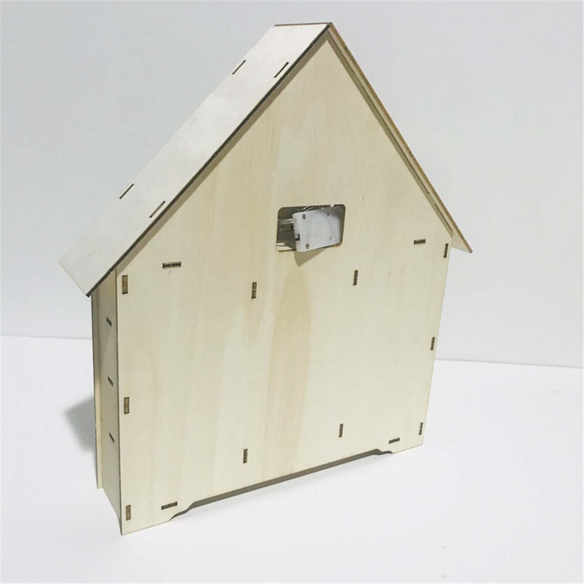 Wooden Christmas countdown cabinet with all its compartment doors closed