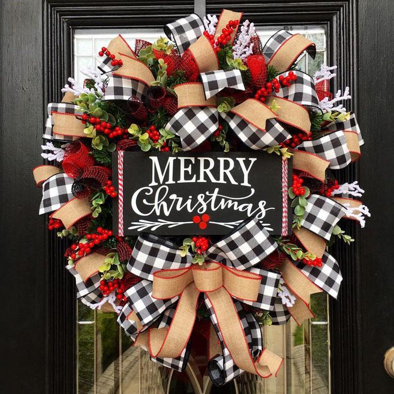 Handmade cloth Christmas bow in the smallest 9.8 inch width
