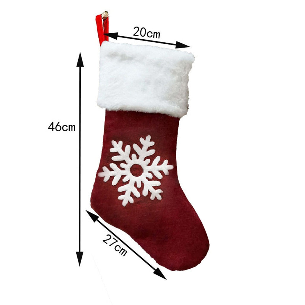 Small deer Christmas gift sock cut to an 18.1 inch drop