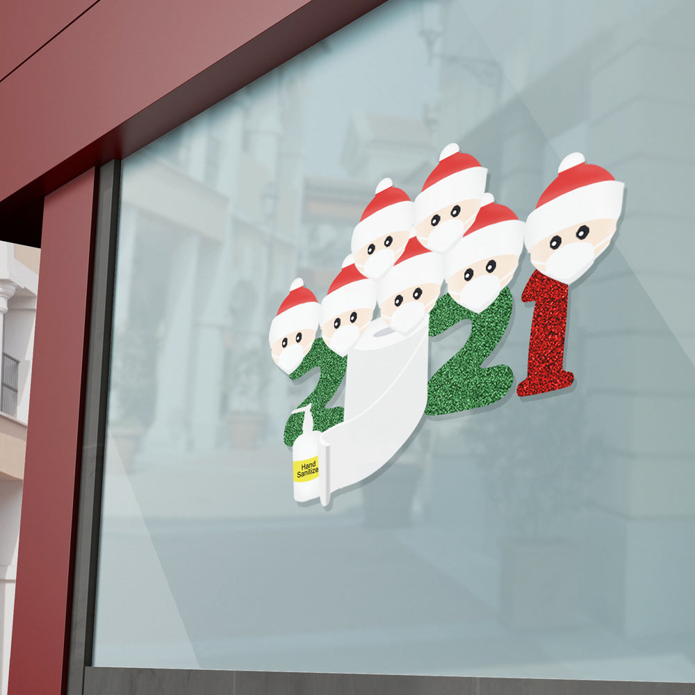 Christmas glass sticker sheet, one of seven designs offered