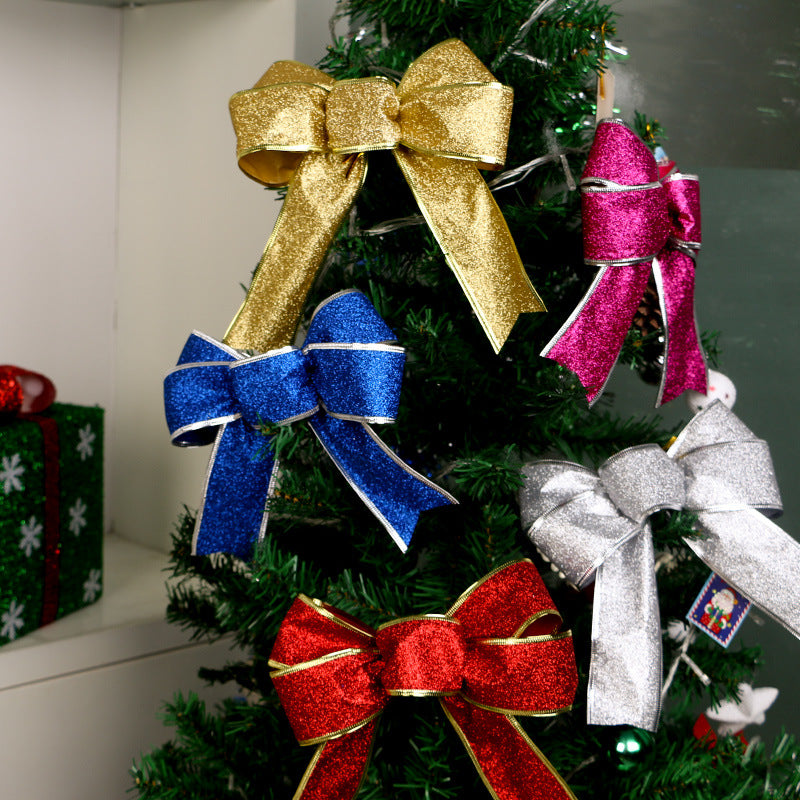 Deep pink glitter Christmas bow, one of five colors offered
