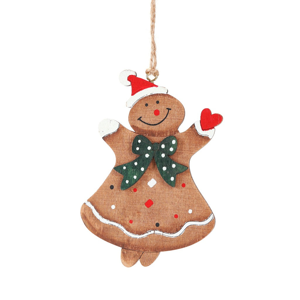 Plain style gingerbread man pendant made from finished wood