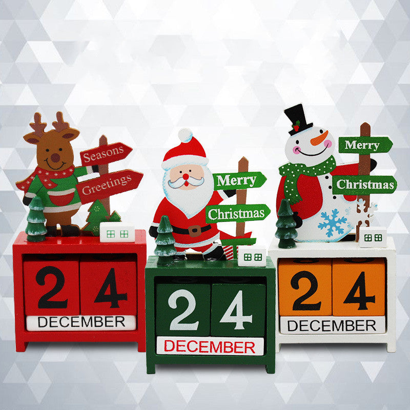 Wooden Christmas countdown calendar cut and shaped from solid wood