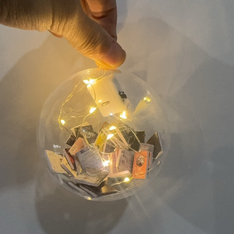 Book design hanging bauble weighing 1.6 ounces in total