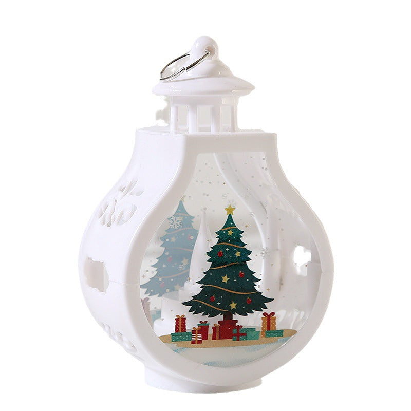 Glass Christmas candle lamp built from plastic and glass, one per order