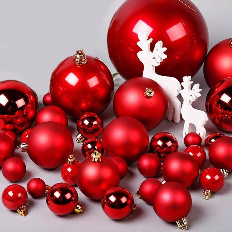 Twelve 1.2 inch plastic Christmas balls in the glossy plated finish