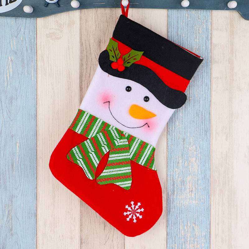 Santa character stocking made from cloth that holds its shape